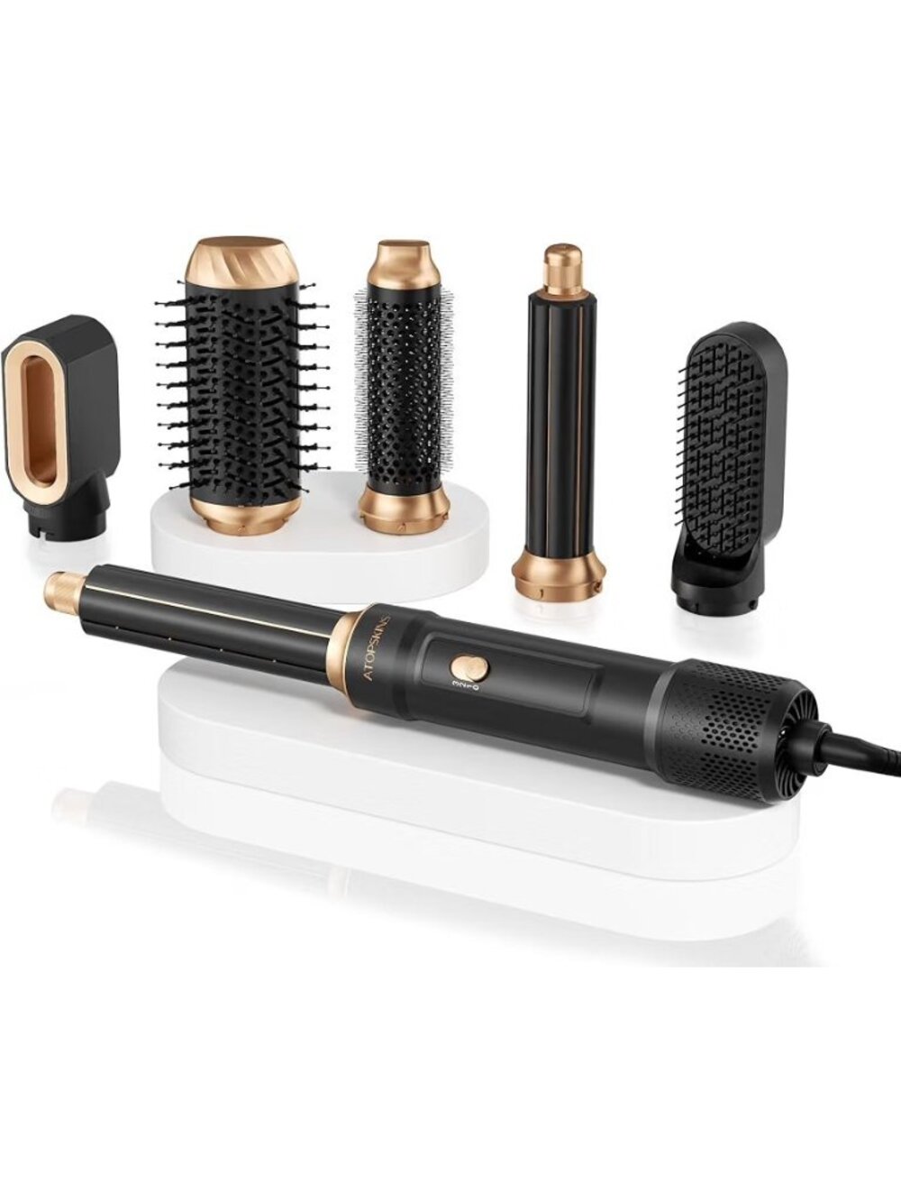 6-in-1 Blow Dryer Brush & Hot Air Styler, 1000W, Curling, Straightening,